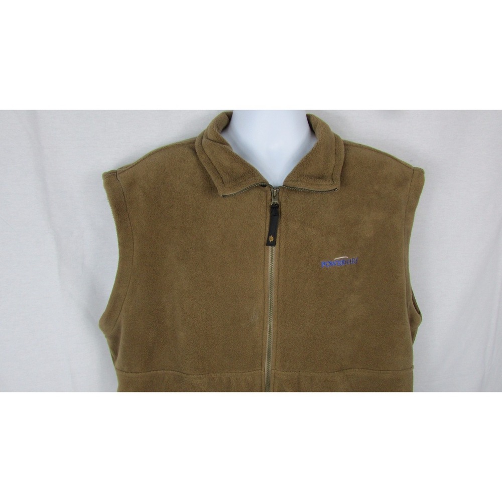North End All Climate Wear Powerware Eaton logo‎ brown fleece vest Men's large L